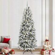 vidaXL Konstgjord julgran Vit 93 x 93 x 240 cm PVC, Plast, Stål och PE