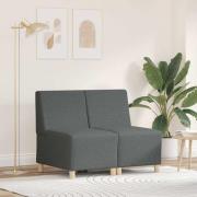 vidaXL Modulsofa utan armstöd 2 pcs Mörkgrå 55 x 74 x 82 cm tyg