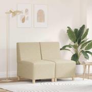 vidaXL Modulsofa utan armstöd 2 pcs Kräm 55 x 74 x 82 cm tyg