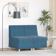 vidaXL Modulsofa utan armstöd 2 pcs Blå 55 x 74 x 82 cm Sammet