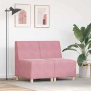 vidaXL Modulsofa utan armstöd 2 pcs Rosa 55 x 74 x 82 cm Sammet