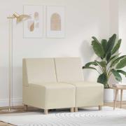 vidaXL Modulsofa utan armstöd 2 pcs Kräm 55 x 74 x 82 cm Konstläder