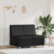 vidaXL Modulsofa utan armstöd 2 pcs Svart 55 x 74 x 82 cm Konstläder