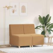 vidaXL Modulsofa utan armstöd 2 pcs Beige 55 x 74 x 82 cm Mockatyg