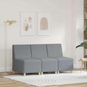 vidaXL Modulsofa utan armstöd 3 pcs Ljusgrå 55 x 74 x 82 cm tyg