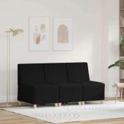 vidaXL Modulsofa utan armstöd 3 pcs Svart 55 x 74 x 82 cm tyg