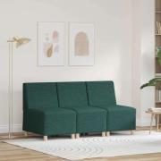 vidaXL Modulsofa utan armstöd 3 pcs Mörkgrön 55 x 74 x 82 cm tyg