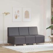 vidaXL Modulsofa utan armstöd 3 pcs Grå 55 x 74 x 82 cm Konstläder