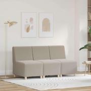vidaXL Modulsofa utan armstöd 3 pcs Ljusgrå 55 x 74 x 82 cm Mockatyg