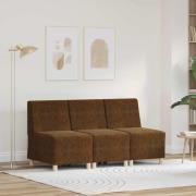 vidaXL Modulsofa utan armstöd 3 pcs Brun 55 x 74 x 82 cm