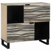 vidaXL Sideboard Vit 80 x 33 x 75 cm massivt mangoträ