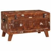 vidaXL Förvaringslåda med lås 70 x 35 x 40 cm massivt återvunnet trä