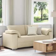 vidaXL Soffa med kudde Kräm 180 x 77 x 82 cm tyg
