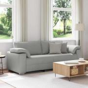 vidaXL Soffa med kudde Moln grå 219 x 77 x 82 cm tyg