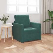 vidaXL Bäddsoffa med kudde Mörkgrön 74 x 77 x 81 cm Sammet
