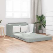 vidaXL Golvsängsoffa 2-i-1 Ljusgrå 124x204x61 cm Sammet