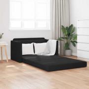 vidaXL Golvsängsoffa 2-i-1 Svart 124x204x61 cm Sammet