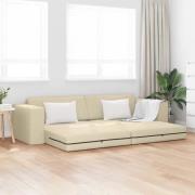 vidaXL Bäddsoffa Kräm 245 x 78 x 77 cm tyg