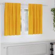 vidaXL Gardiner med gardiner 2 pcs senapsgul 140 x 140 cm Sammet