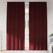 vidaXL Gardiner med gardiner 2 pcs Vinröd 140 x 225 cm Sammet