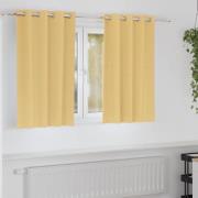 vidaXL Mörkläggningsgardiner med gardiner Beige Polyester