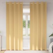 vidaXL Mörkläggningsgardiner med Ringar 2 pcs Beige 225 x 140 cm