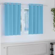vidaXL Mörkläggningsgardiner med gardiner Ljusblå Polyester