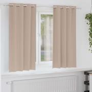 vidaXL Mörkläggningsgardiner med ringar Taupe Polyester