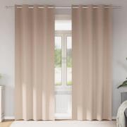 vidaXL Mörkläggningsgardiner med Ringar 2 pcs Taupe 225 x 140 cm