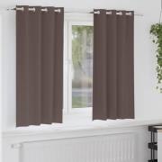 vidaXL Mörkläggningsgardiner med ringar Mörkbrun Polyester