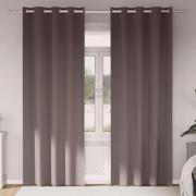 vidaXL Mörkläggningsgardiner med Ringar 2 pcs Mörkbrun 225 x 140 cm