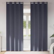 vidaXL Mörkläggningsgardiner med Ringar 2 pcs Antracit 225 x 140 cm
