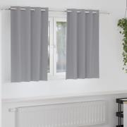 vidaXL Mörkläggningsgardiner med gardiner Ljusgrå Polyester