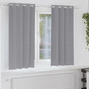 vidaXL Mörkläggningsgardiner med ringar Ljusgrå Polyester