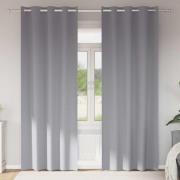 vidaXL Mörkläggningsgardiner med Ringar 2 pcs Ljusgrå 225 x 140 cm