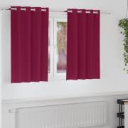 vidaXL Mörkläggningsgardiner med gardiner Vinröd Polyester