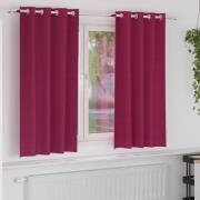 vidaXL Mörkläggningsgardiner med ringar Vinröd Polyester