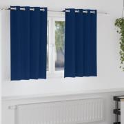 vidaXL Mörkläggningsgardiner med gardiner Mörkblå Polyester
