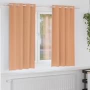 vidaXL Mörkläggningsgardiner med ringar Ljusbrun Polyester