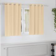vidaXL Mörkläggningsgardiner med gardiner Kräm Polyester