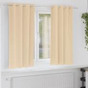 vidaXL Mörkläggningsgardiner med ringar Kräm Polyester