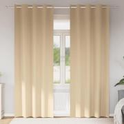 vidaXL Mörkläggningsgardiner med Ringar 2 pcs Kräm 225 x 140 cm