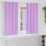 vidaXL Gardiner med gardiner 2 pcs Lila Polyester