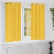 vidaXL Mörkläggningsgardiner med ringar Senapsgul Polyester