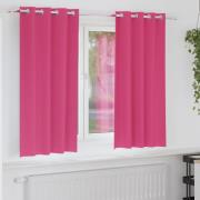 vidaXL Mörkläggningsgardiner med gardiner Bright Pink Polyester