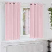 vidaXL Mörkläggningsgardiner med gardiner Babyrosa Polyester