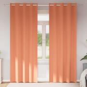 vidaXL Mörkläggningsgardiner med Ringar 2 pcs Terracotta 260 x 140 cm