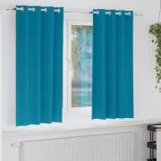 vidaXL Mörkläggningsgardiner med ringar Turkos Polyester