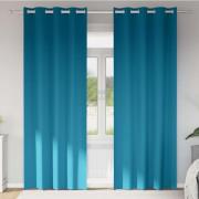 vidaXL Mörkläggningsgardiner med Ringar 2 pcs Turkos 260 x 140 cm