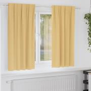 vidaXL Mörkläggningsgardiner med ringar Beige Polyester